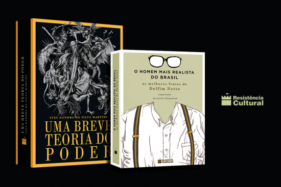 Recentes lançamentos da editora: Uma breve teoria do Poder, de Ives Gandra Martins, e O Homem mais realista do Brasil, seleta de frases de Delfim Netto. 