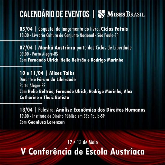 Calendário de Eventos IMB Abril