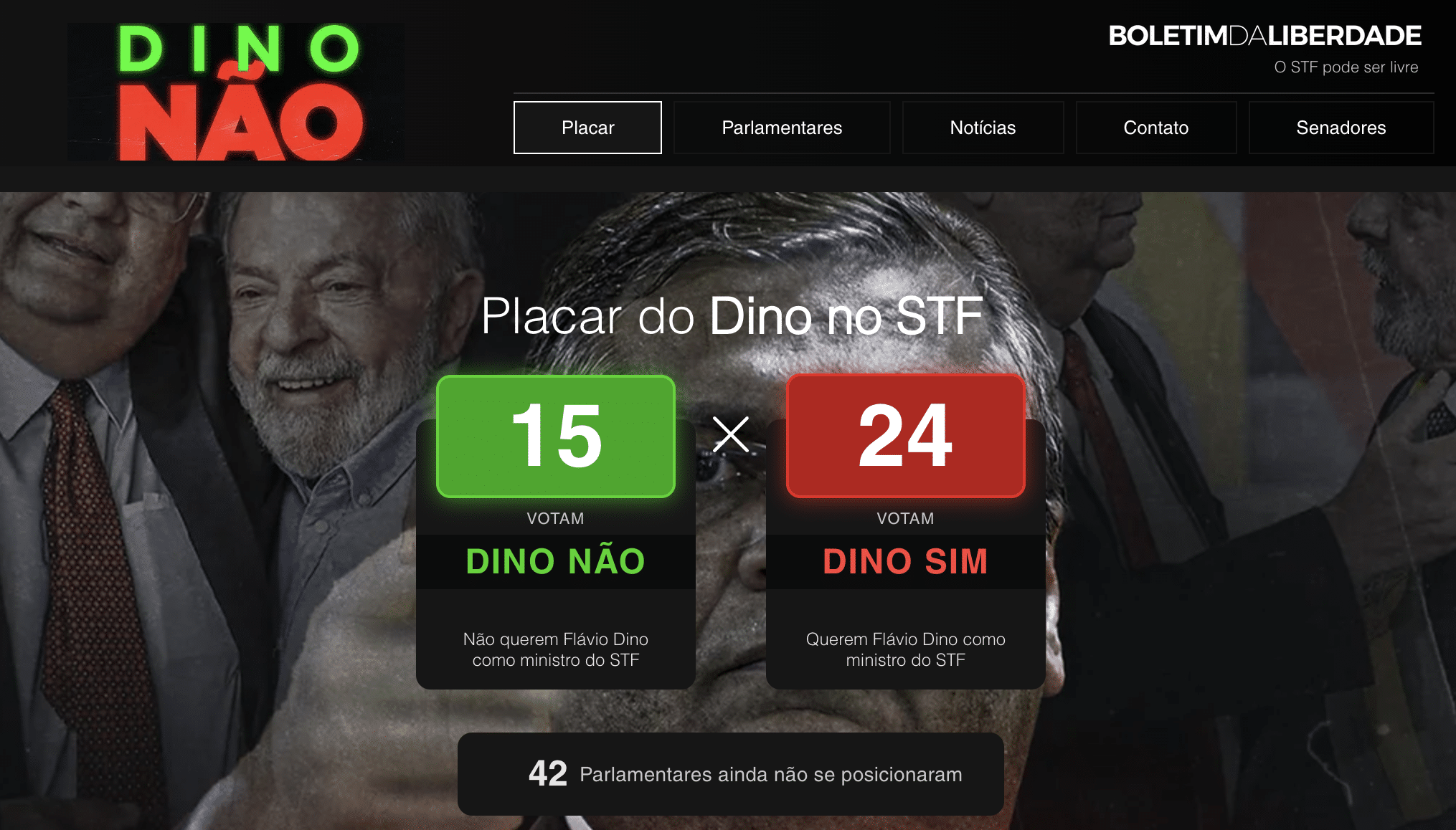 Quem são os senadores que são #DinoNão