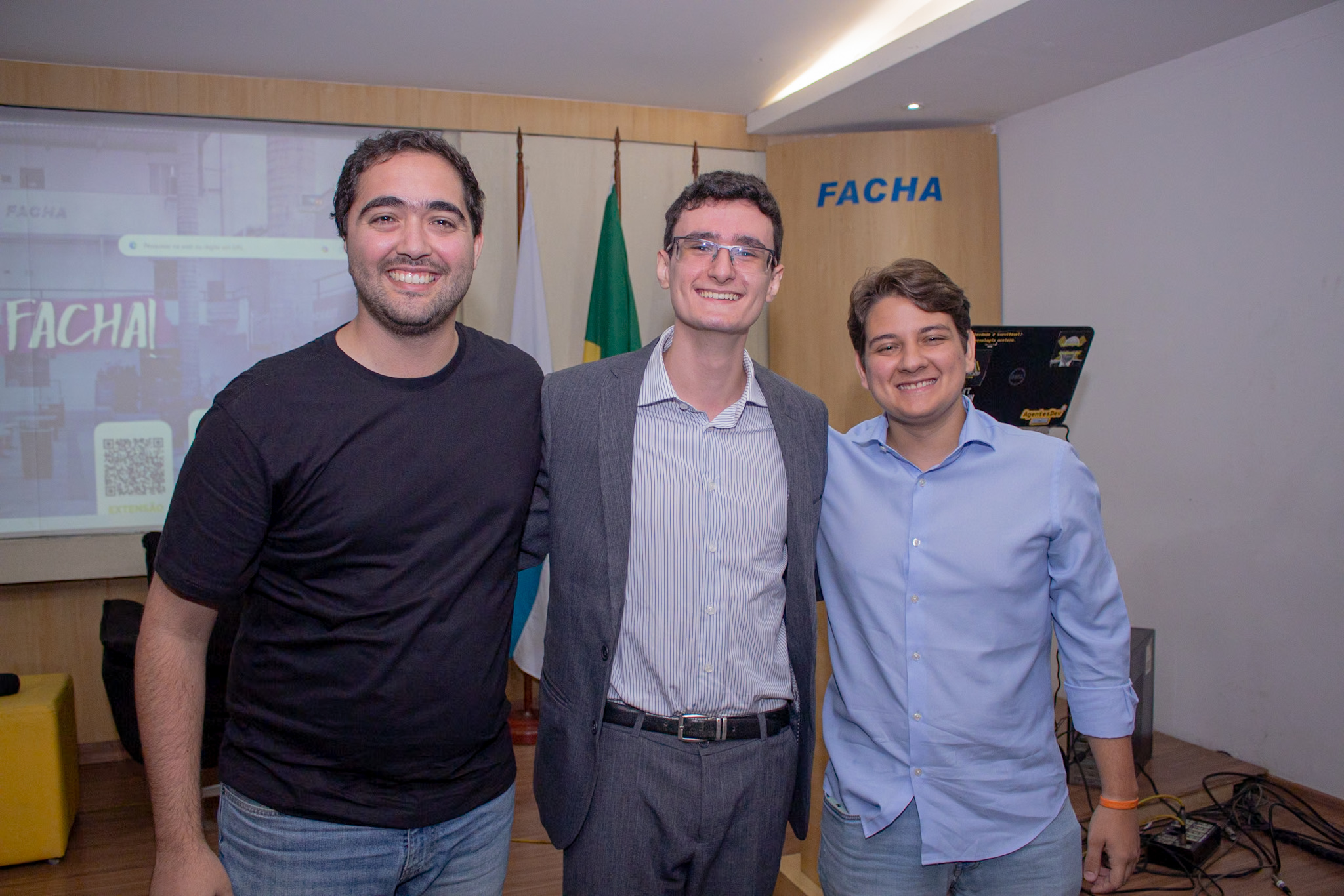 Pedro Rafael, presidente do Conselho Empresarial Jovem da ACRJ, Enzo Pompeu, vice-presidente do SFL Sudeste e Matheus Biancardine, conselheiro da Juventude de Minas Gerais