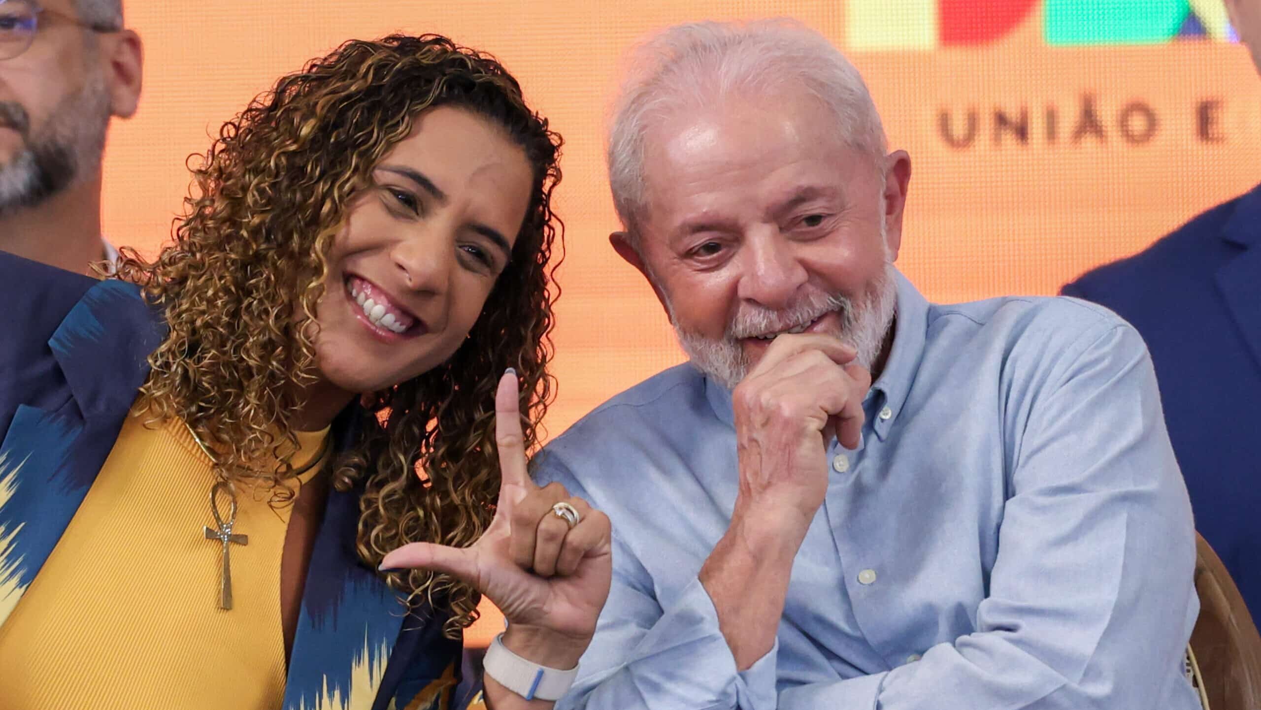 Brasília, DF 21/03/2024 A ministra da Igualdade Racial, Anielle Franco e o Presidente Luiz Inácio Lula da Silva, participam do lançamento do plano Juventude Negra Viva, no Ginásio Regional da cidade satélite de Ceilândia