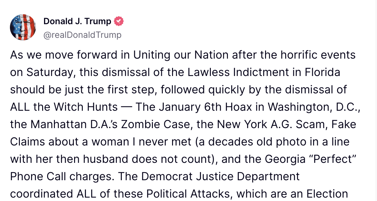 Trump culpa departamento de Justiça democrata por ataques políticos