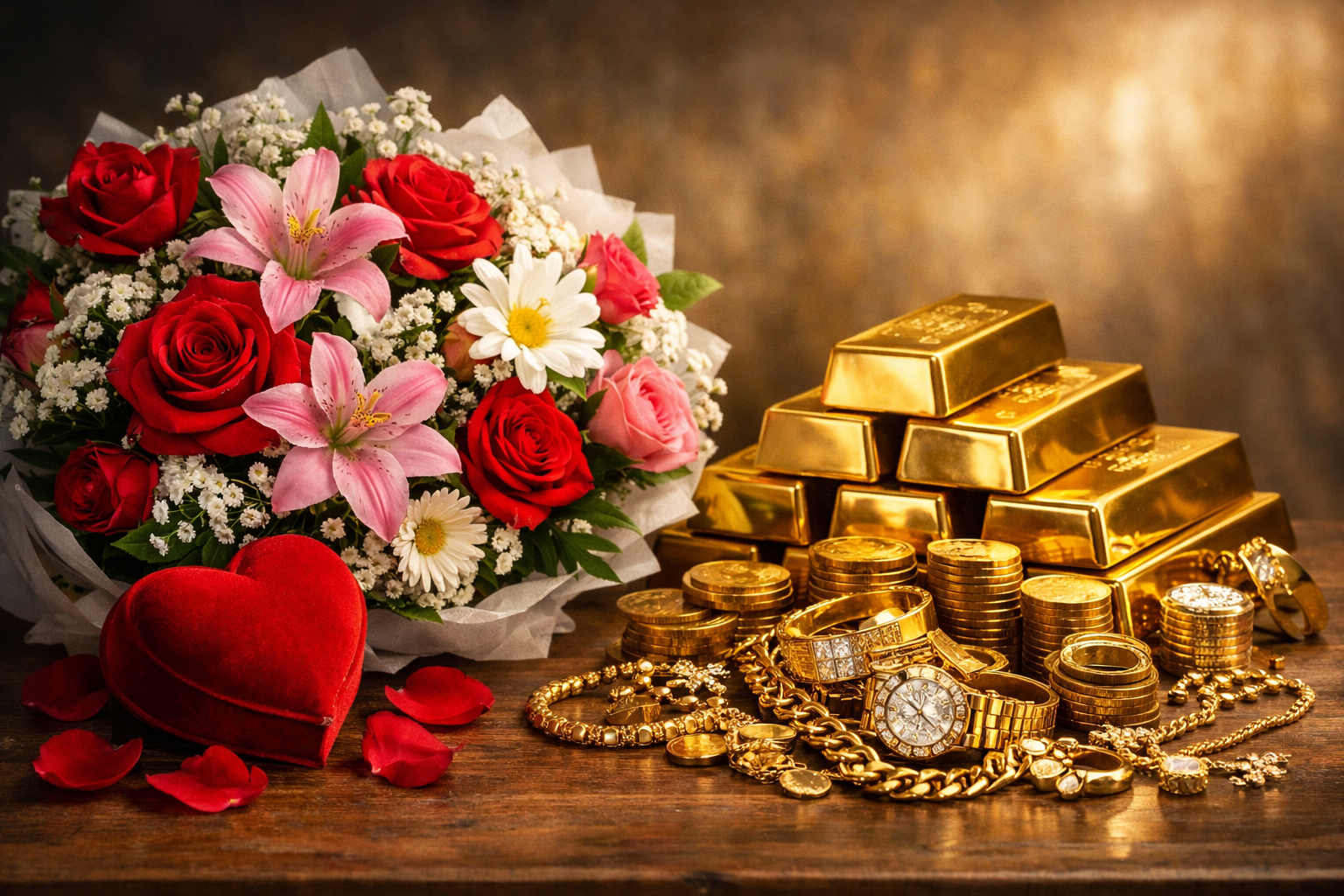 Não me dê flores, me dê ouro